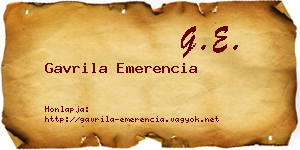 Gavrila Emerencia névjegykártya
